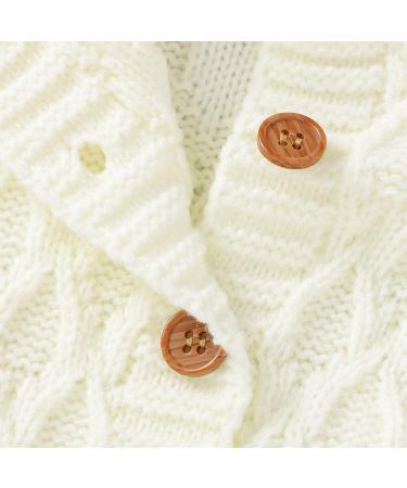 DovFanny Baby Romper Suit | Solid Color Knit Jumpsuit for Newborns | Winter Outfit with Hat (6-12 Months, White) - Buy Online on SooperMarket.com