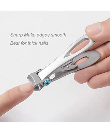 KVSERT 2X Nail Clipper Set Thick Toenail & Fingernail Cutter with Wide Opening Stainless Steel Kit for Men & Women Silver - Buy Online on SooperMarket.com