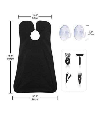 Beard Apron Set for Men - Waterproof Hair Catcher Bib for Shaving & Trimming - Grooming Cloth with Suction Cups - Buy Online on SooperMarket.com