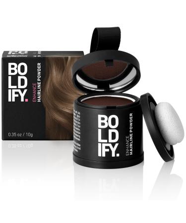 BOLDIFY Hairline Powder - LARGER 10g Bottle - Root Touch Up Powder - Instantly Conceals Hair Loss - Hair Toppers for Women & Men Hair Powder for Thinning Stain-Proof 48 Hour Formula (Hazel Brown)