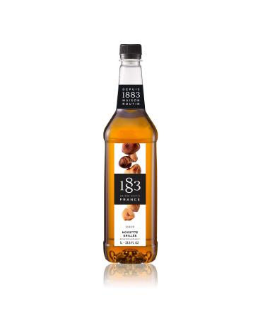 1883 Maison Routin Premium Roasted Hazelnut Syrup for Coffee Tea Hot Chocolate & Baking PET 1L Roasted Hazelnut 1 l (Pack of 1)