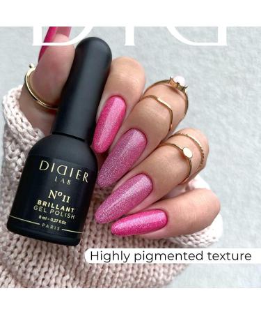 Didier Lab - Premium UV Gel Nail Polish - Brillant No. 11 - Gel Nail Varnish - Nail Art - Long-Lasting High Gloss Wear - Pink Gel Nail Polish - Gel Nails - Glitter Gel Nail Polish - Rich Pigment - Buy Online on SooperMarket.com