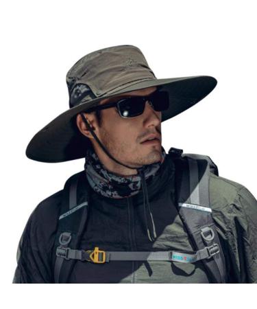 Cooltto Wide Brim Sun Hats with Waterproof Breathable for Fishing, Hiking, Camping Army Green