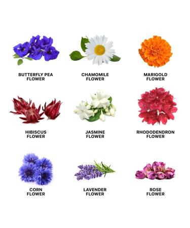 Blue Flower Tea Gift Set - 45 Assorted Tea Bags | Mother's Day Gift for Mom - 9 Flavors Flower Based Tea - Buy Online on SooperMarket.com
