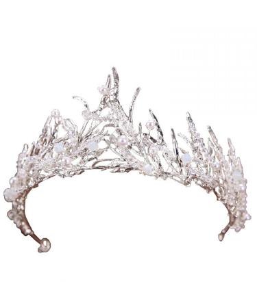 Miranda's Bridal Women's Bridal Tiaras Pageant Queen Crown Pearl Headbands for Shooting