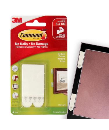 Command White 12 lb Picture Hanging Strips  Decorate Damage-Free  Indoor Use (17201-4PK-ES)
