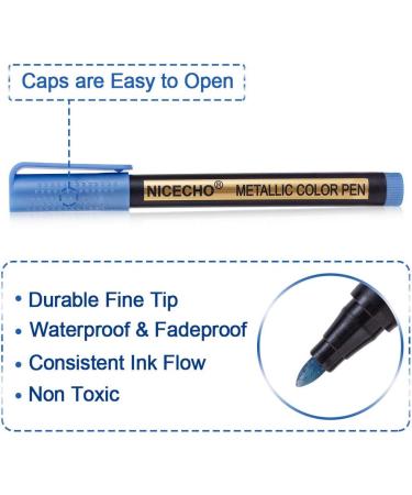 26 Colors Medium Tip Metallic Paint Pens - Ideal for Easter Egg Art, Rock Painting, Card Making, Scrapbook Crafts, DIY Photo Album on Black Paper - Buy Online on SooperMarket.com