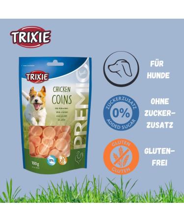 Trixie Premio Dog Chicken Coins 100g | Gluten-Free Grain-Free Treats for Training & Rewards | Assorted Duckies 20g (5 Pack) - Premium Dog Treats - Buy Online on SooperMarket.com
