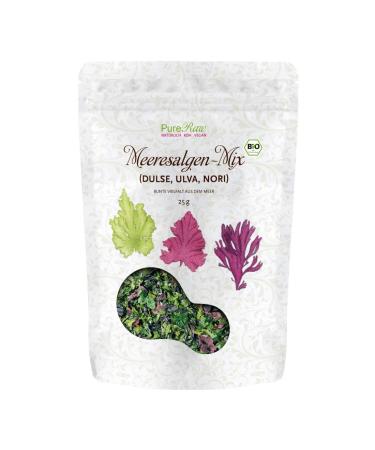 Sea algae mix organic algae flakes dried Atlantic-Dulse Ulva Sea Salat Nori (Roh Vegan) Seetang Mixture Umami-Warms for Salad Dashi Salance Set-Organic Raw Dried Seaweed Flakes |Pureeraw 25g Mix flakes-mixture standard