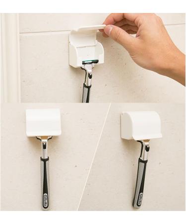 Ruilogod Plastic Bathroom Hanger Rack - Shaver Razor Holder - White Storage Solution for Men - International Shipping Available - Buy Online on SooperMarket.com