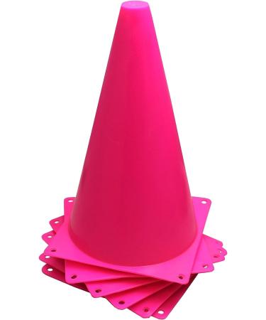Set of 10 Pink 9-Inch Marker Cones for Sports and Training - Buy Online on SooperMarket.com