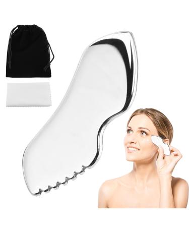 Stainless Steel Gua Sha Gua Sha Facial Tools Comb Edges and Surfaces Guasha Face Skin Massage Metal Gua Sha Sculpting Tool foe Face Body Eyes Neck