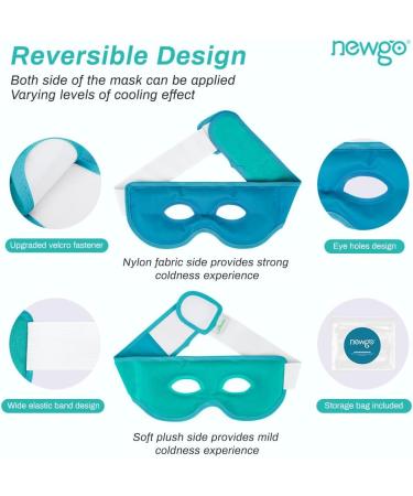 NEWGO Reusable Hot/Cold Eye Mask for Puffy Eyes - Cooling Therapy for Migraine, Dark Circles, Dry Eyes - Sinus Pain Relief - Light Blue - Buy Online on SooperMarket.com