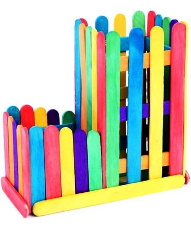 PAXCOO 100 Pcs 6 Colored Jumbo Wood Craft Sticks - DIY Arts and Crafts Supplies - Buy Online on SooperMarket.com
