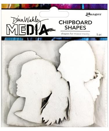 Ranger Dina Wakley Media Chipboard Shapes Profiles Pack of 5
