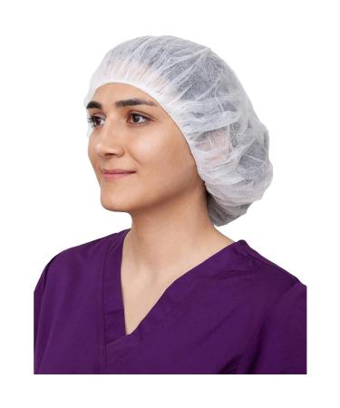 ZMDREAM Box of 300 Hair Nets Food Service Disposable Bouffant Caps for Lab Beauty White