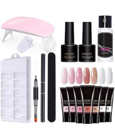 Gel Nail Kit 15ml 7 Colors Gel Extension Nail Kit with UV Lamp Nail File Clip Builder Gel Nail Kit Long-Lasting Gel Polish Starter Kit Acrylic Nail Kit - Buy Online on SooperMarket.com