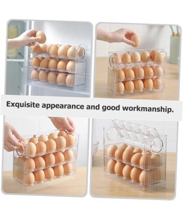 NAMOARLY Egg Storage Box Clear Drawer Plastic Eggs Egg Organizer for Refrigerator Egg Rack Devil Crisper - Buy Online on SooperMarket.com