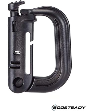 BOOSTEADY 10 Pack D-Ring Grimlock Locking for Molle Webbing with Zippered Pouch - Black - Buy Online on SooperMarket.com