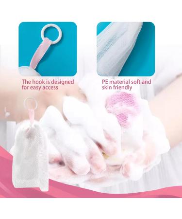 Foaming Net for Face Washing 5Pcs Soft Skin-friendly Soap Net with Hanging Rope PE Cleanser Foamer Bubble Net for Bathroom - Buy Online on SooperMarket.com