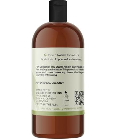 100% Pure Avocado Oil - Unrefined Cold Pressed Non-GMO | 32 oz Bulk Carrier for Skin Hair Nails & Body - Vegan & Fair Trade - Buy Online on SooperMarket.com