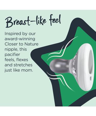 Tommee Tippee Naturally Shaped Pacifier 0-6 Months | Skin-like Texture Symmetrical Design | 4 Pack - International Shipping Available - Buy Online on SooperMarket.com