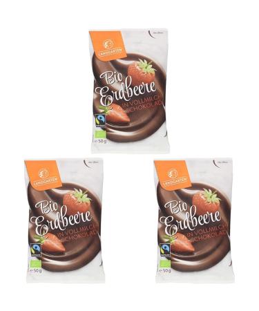 Landgarten | Organic strawberry in milk chocolate | Pack of 3 (50 g) Strawberry in milk chocolate 50 g (pack of 3)