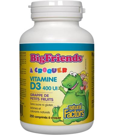 Natural Factors Big Friends Chewable Vitamin D3 400 IU Berry Bunch - 250 - Buy Online on SooperMarket.com