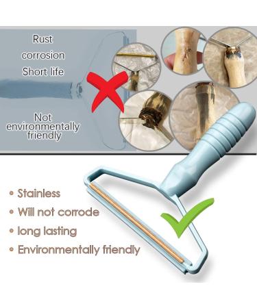 Portable Fabric Shaver & Pet Hair Remover - Manual Lint Remover for Carpet, Clothes, Furniture - Blue 1pcs - Buy Online on SooperMarket.com