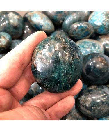 KuRkur Natural Crystals Crystal Raw Blue Apatite Hand Made Palm Stone Natural Crystal Crafts 80g-100g 1pc - Buy Online on SooperMarket.com
