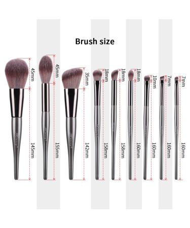 EVRCHGIEA Professional Makeup Brushes Set - Dark Grey 9pcs Brush Kit - Buy Online on SooperMarket.com