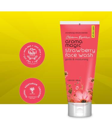 Aroma Magic Strawberry Face Wash - Gentle Moisturizing Cleanser for All Skin Types | Hydrates & Purifies Skin | 3.38 Fl Oz - Buy Online on SooperMarket.com