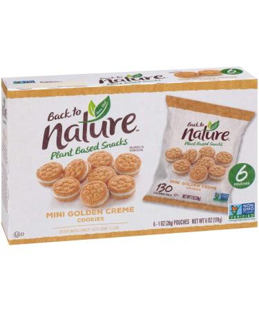 Back To Nature Non-Gmo Cookies, Mini Golden Creme, 1 Ounce Grab & Go Bags, 6Count Mini Golden Creme 1 Ounce (Pack of 6)