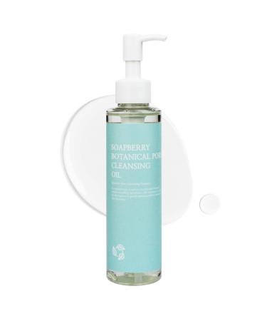 Soapberry Botanical Cleansing Oil Korean Facial Cleanser Makeup Remover for Heavy Makeup with Jojoba Apricot Avocado Oil Blackhead Removal (5.07 fl. oz 150ml)