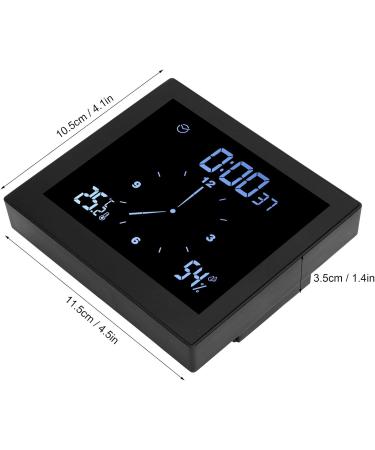 Bathroom Accessory Temperature and Humidity Limit Alarm Function Digital Clock Waterproof Silicone Hole Plug for Bathroom (Black Pisa Leaning Tower Type) - Buy Online on SooperMarket.com