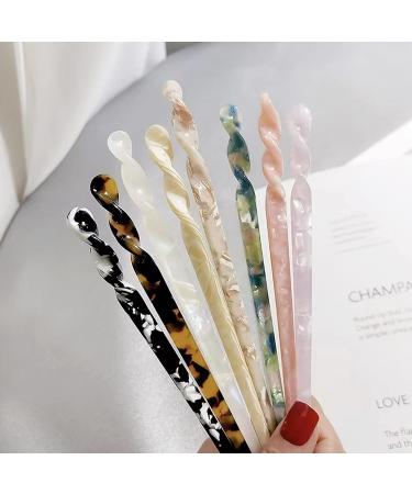 10 Pieces Leopard Print Acetate Hair Sticks - Vintage Styling for Women - Tortoise Shell Hairpins - Long Hair Accessories with Flannelette Bag - Buy Online on SooperMarket.com