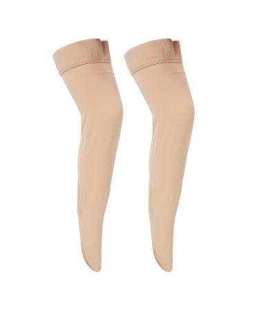Varicose vein stockings thigh-high compression socks beige 23-32 mmHg pressure of closed toe sports compression stockings for varicose veins