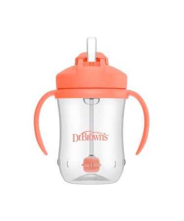 Dr. Brown's Milestones  Baby's First Straw Cup Sippy Cup with Straw  6m+  9oz/270ml  Coral  BPA Free