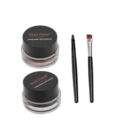 Beavorty 2pcs Cream Eyeshadow Brown Eyeliner Liquid Cream Suit Black Matte Eyeliner Set Palette