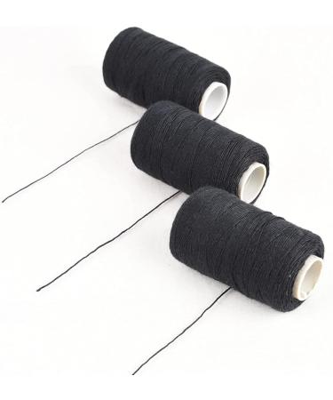 Weaving Needle and Threads Set with Stainless Steel Needles and Scissors for Hand Sewing Hair Extensions and Lace Wig DIY - 3 Rolls Black Thread - Buy Online on SooperMarket.com
