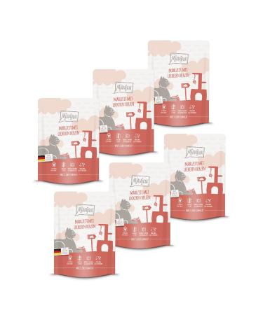 Mjamjam - Premium wet food for cats - squeezing meal with delicious heart 6 Pack (6 x 300 g) grain free with extra meat hearts 300 g (6 Pack)