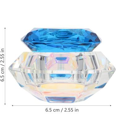 Minkissy Nail Art Dappen Dish Diamond Shape Nail Crystal Bowl with Lid for Nail Acrylic Liquid Powder (Lake Blue) - Buy Online on SooperMarket.com