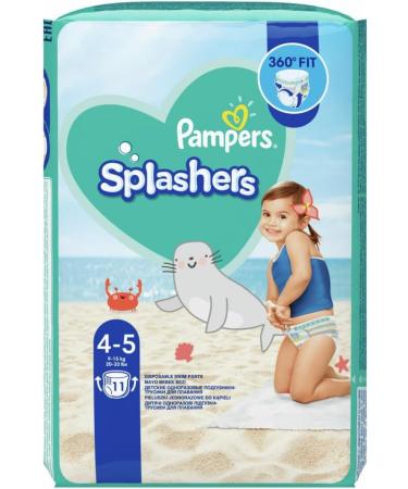 Pampers Splashers Size 4-5 (9-15 kg) - 11 Diapers - Best for Water Play - International Shipping Available - Buy Online on SooperMarket.com
