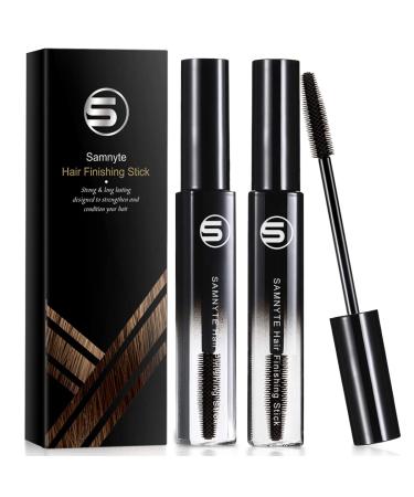 Samnyte Hair Finishing Stick, 2 Pack  0.7 Fl.Oz Hair Mascara for Flyaway Hair Shaping Feel Cream Moisturizing Not-greasy Flash Moment Broken Hair finishing Stick Bangs Styling Gel Black