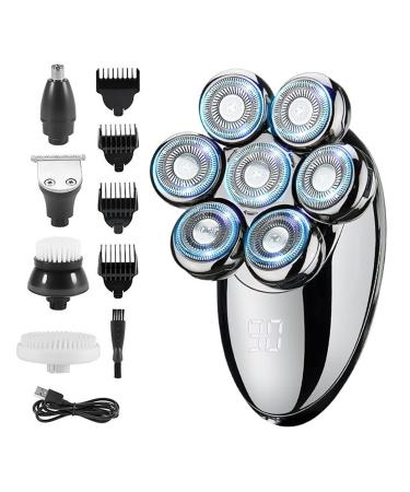 Electric Razor for Men 5 in 1 Digital Electric Shaver for Men 7D Floating Cutter Head Charging Portable Face Beard Trimmer Clipper Man Waterproof Shaving Kit