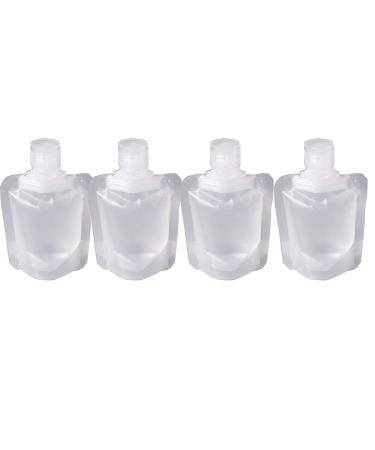 4 Pack Travel Bags Set Refillable Travel Liquid Bag Travel foldable soft bag Portable Disposable Bags for Facial Cleanser Shampoo Shower Gel Sample (30ML)