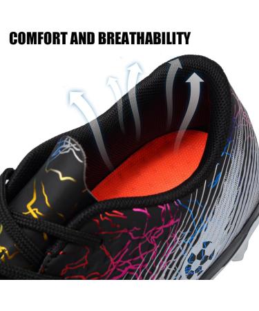 Roking Soccer Shoes for Men - Microfiber Cleats with Stollen Spikes for Artificial Turf & Outdoor Sports - Size 39 EU - Black - Buy Online on SooperMarket.com