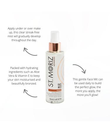St Moriz Advanced Instant Tanning Face Mist with Aloe Vera & Vitamin E - Fast Drying Vegan Fake Tan Medium 150ml - Buy Online on SooperMarket.com
