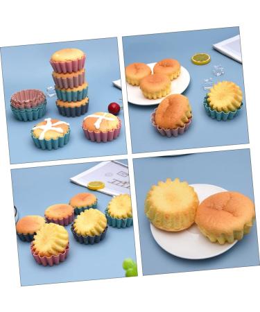 12 Pcs Silicone Muffin Cup Silicone Molds Reusable Cupcake Liners Reusable Baking Molds Delicate 7.5X6.3CM Assorted Color - Buy Online on SooperMarket.com