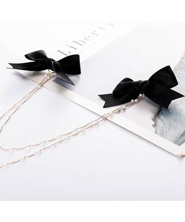 Buy Biitfuu 4Pcs Black Hair Bows with Pearl Chains - Stylish Hair Accessories for Girls & Women - International Shipping Available - Buy Online on SooperMarket.com